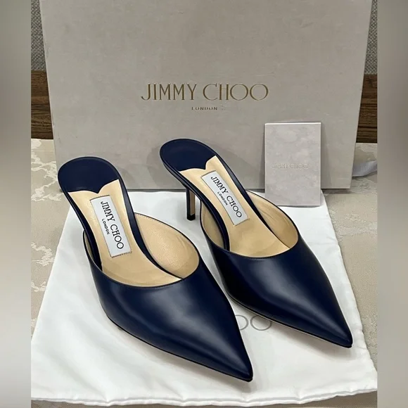 6万取引突破★UPS速達便利用!【JIMMY CHOO】RAV 65_ミュール Jimmy Choo | Shoes | Jimmy Choo Rav 65mm Navy Blue Pointed